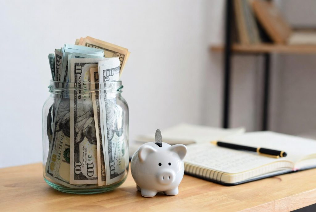 Emergency fund image with savings jar,