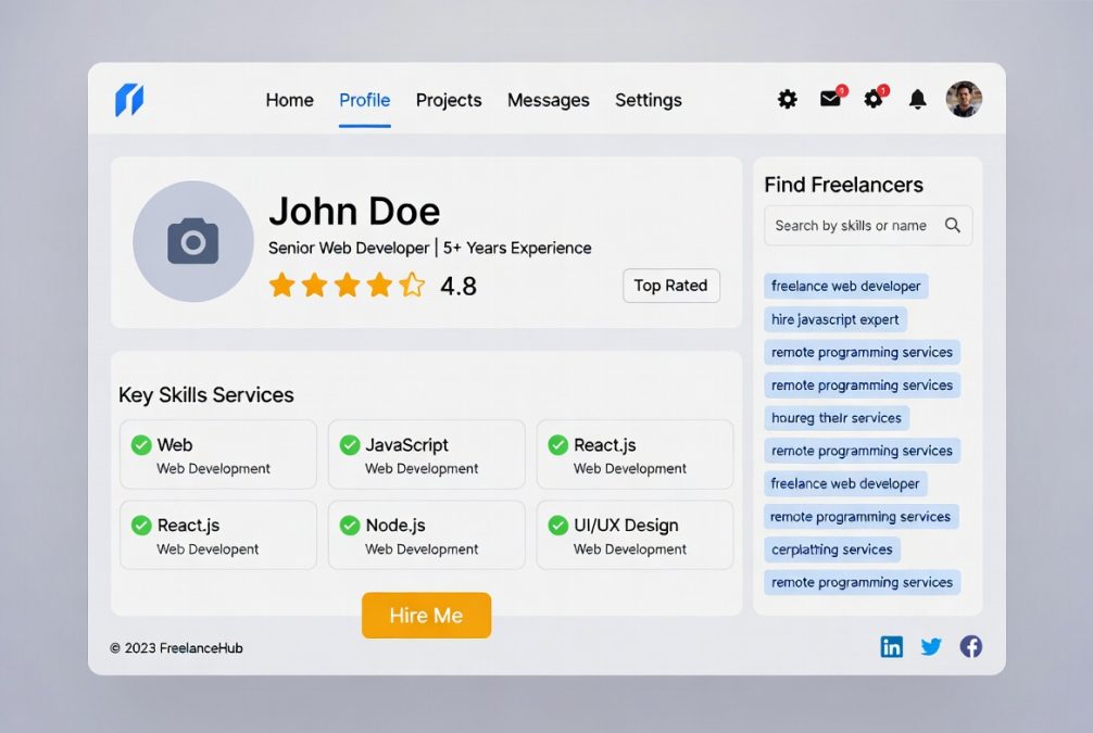 Optimized freelance profile with keywords and professional description
