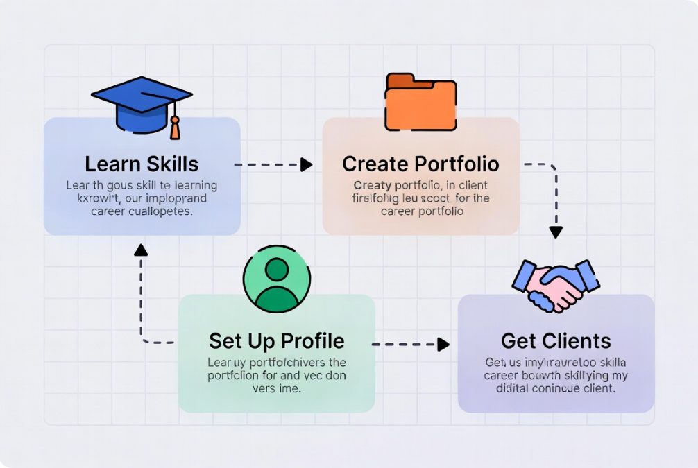 Freelancing beginner roadmap steps visual guide