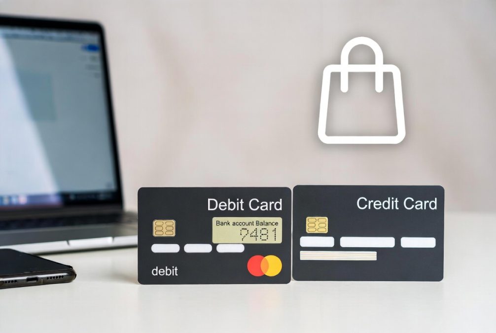 Debit Card vs Credit Card comparison showing key differences in usage and benefits