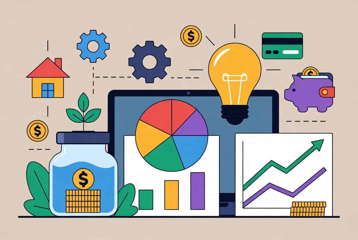 Personal finance basics concept with budgeting