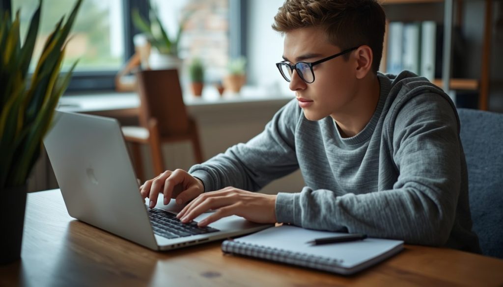 Student managing credit card finances and budgeting