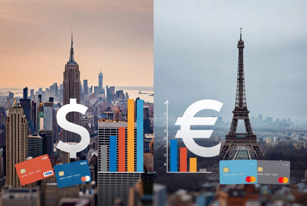 Comparison of USA vs Europe credit cards in 2026 including rewards fees and benefits